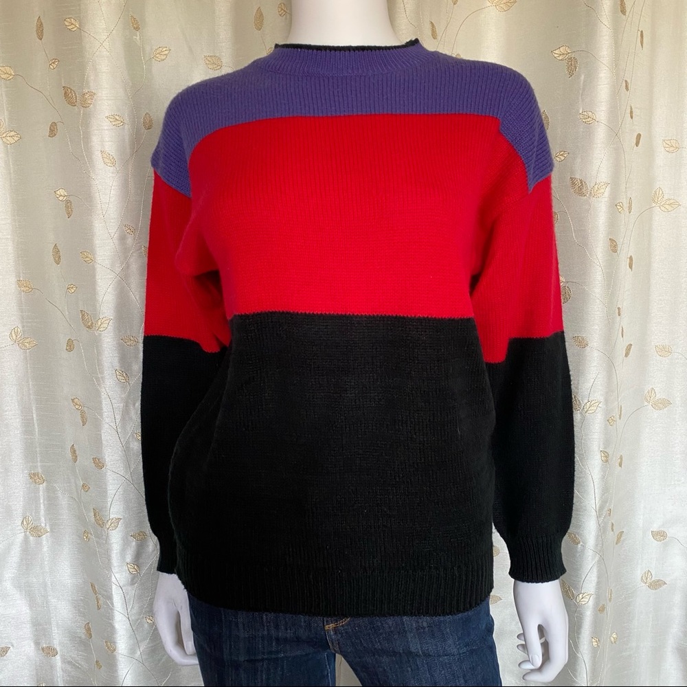 *1980s Color Block Sweater